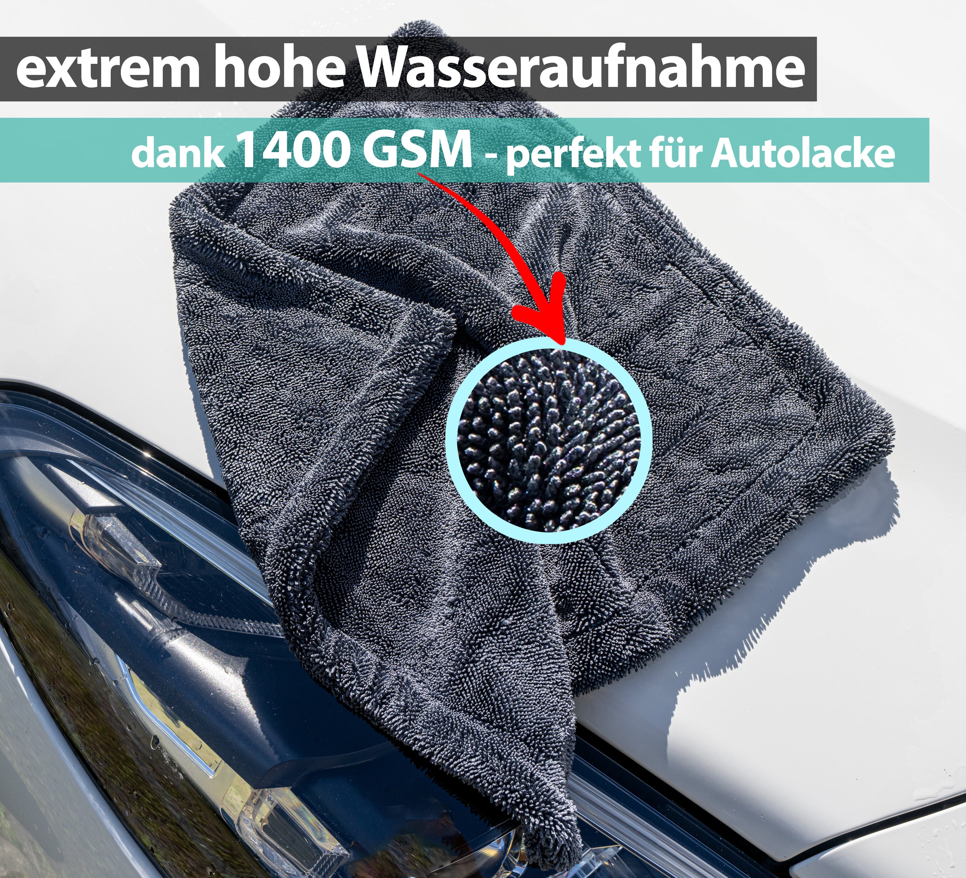 Microfiber cloth GRAY 1400 GSM