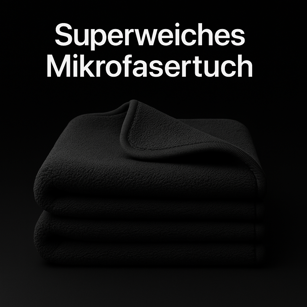 800GSM Mikrofasertuch Schwarz/Schwarz 3 x Stück 30x30cm