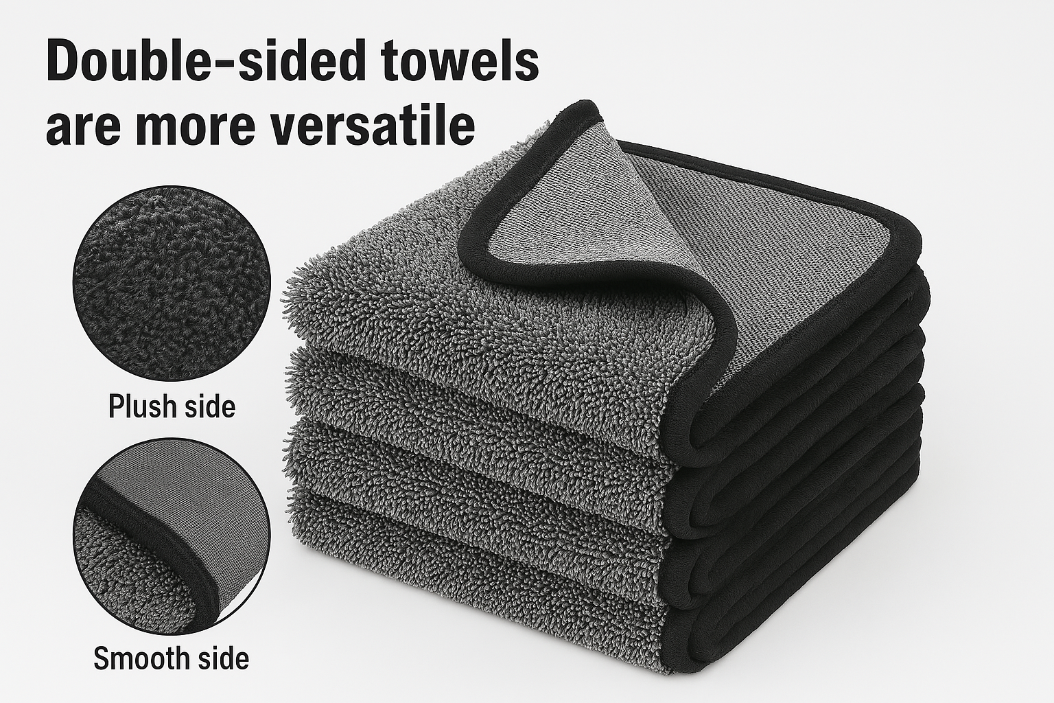 Special Mikrofasertuch 600GSM mit zwei unterschiedlichen Seiten 3xStück 30x30cm
