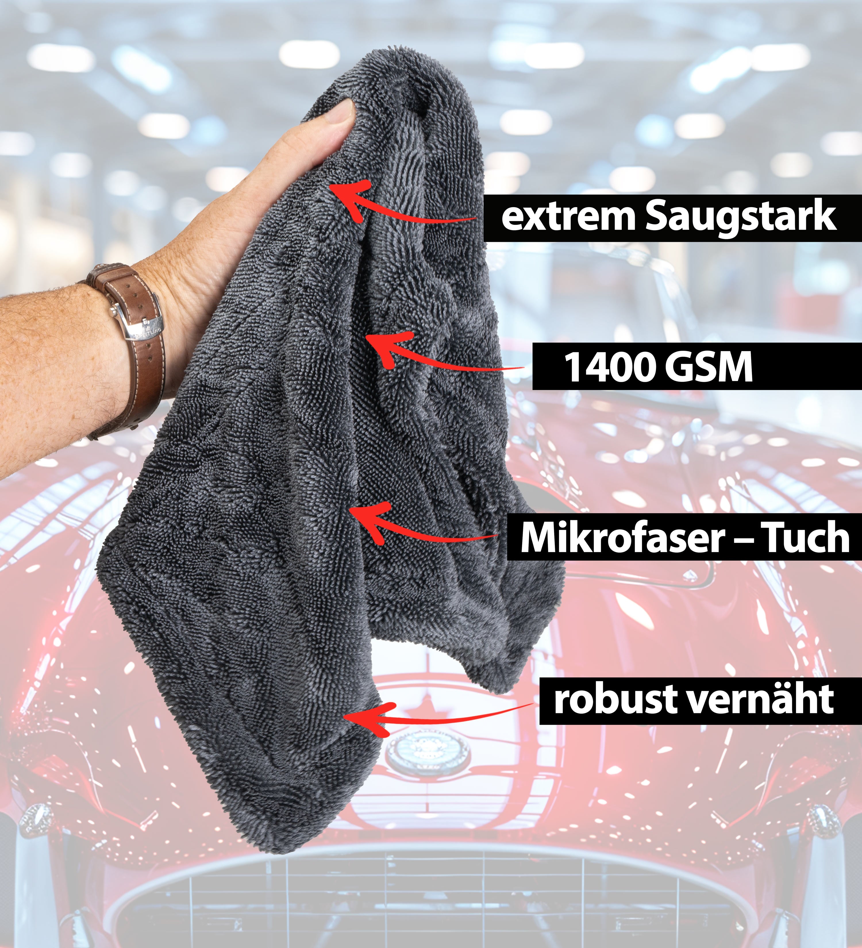 Microfiber cloth GRAY 1400 GSM