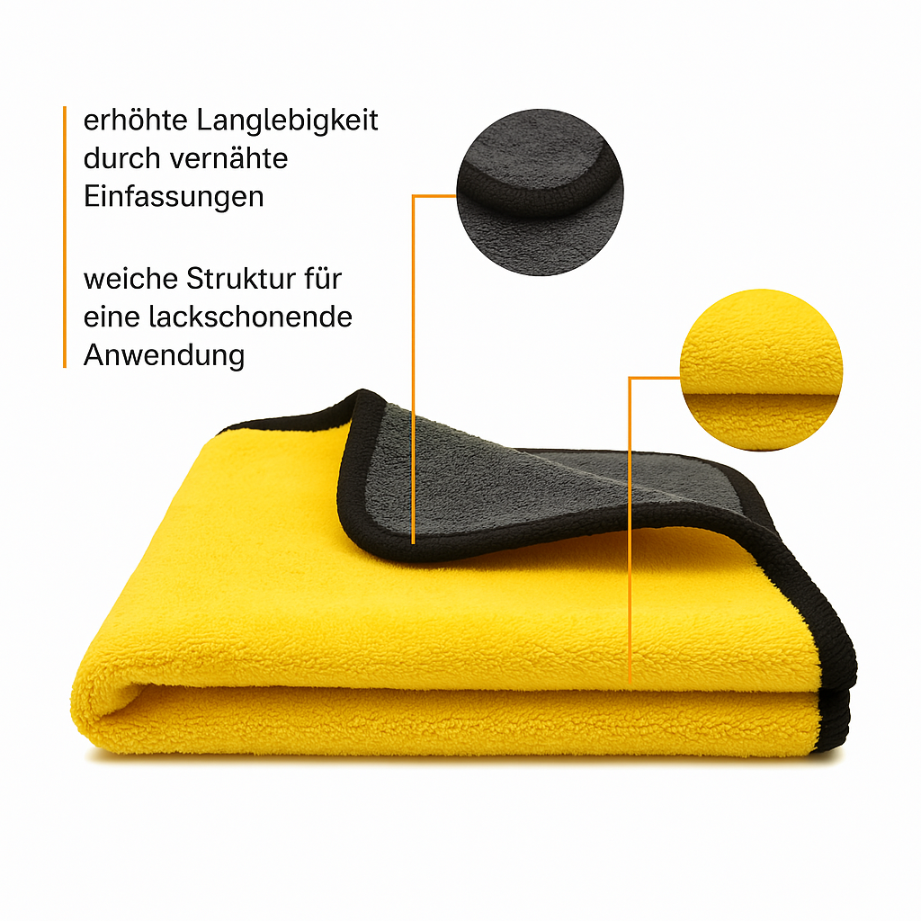 3 x Mikrofasertuch Gelb 500GSM 30x30cm