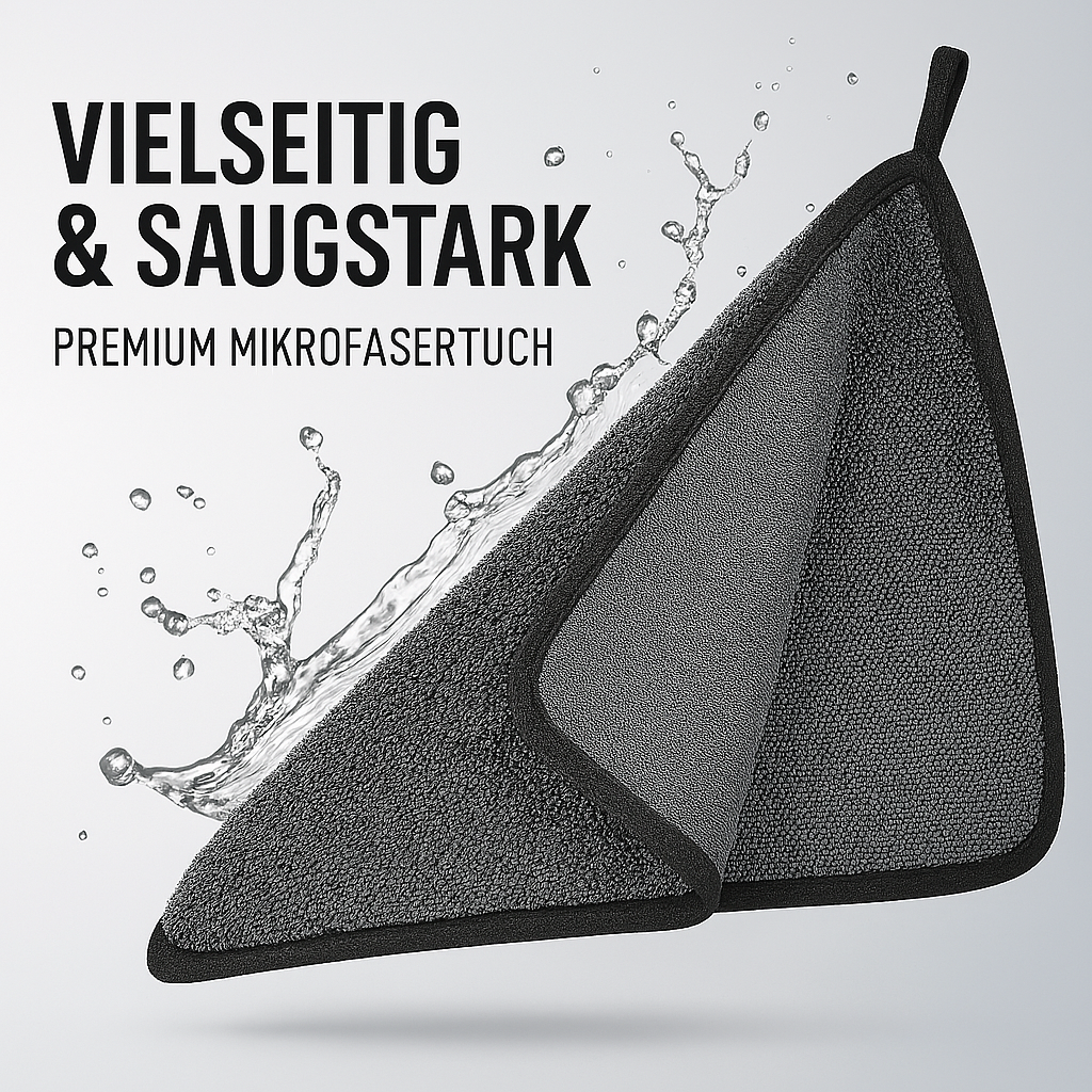 Special Mikrofasertuch 600GSM mit zwei unterschiedlichen Seiten 3xStück 30x30cm