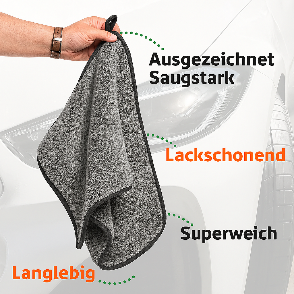 Mikrofasertuch 600GSM Grau/Grau 30x30cm