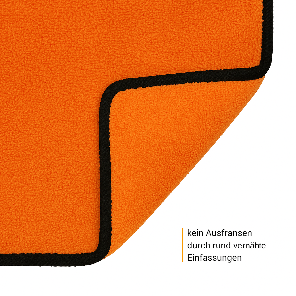 600GSM Mikrofasertuch Orange/Orange 3 x Stück 30x30cm